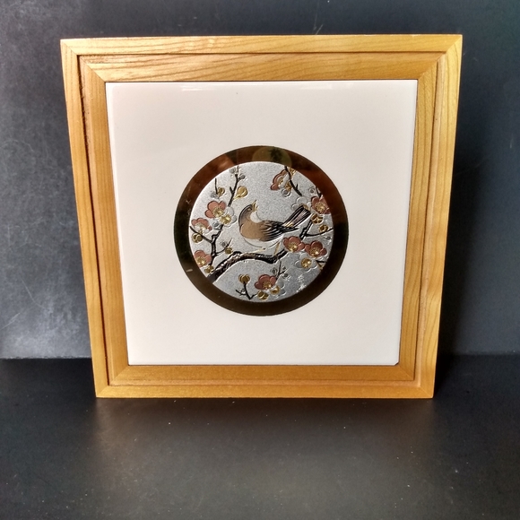 Chokin Yoshinobu Hara metal embossed tile - Picture 2 of 9